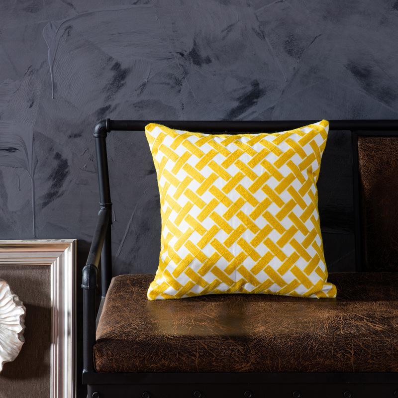 plusnao クッションカバー クッション用カバー 45cm 正方形 刺繍 北欧