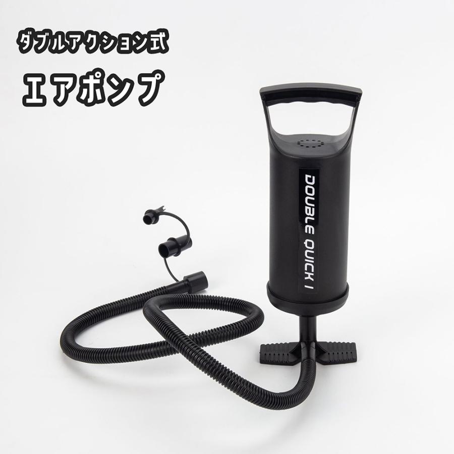 エアポンプ 空気入れ 手動 ダブルアクション 小型 持ち運び ビニール