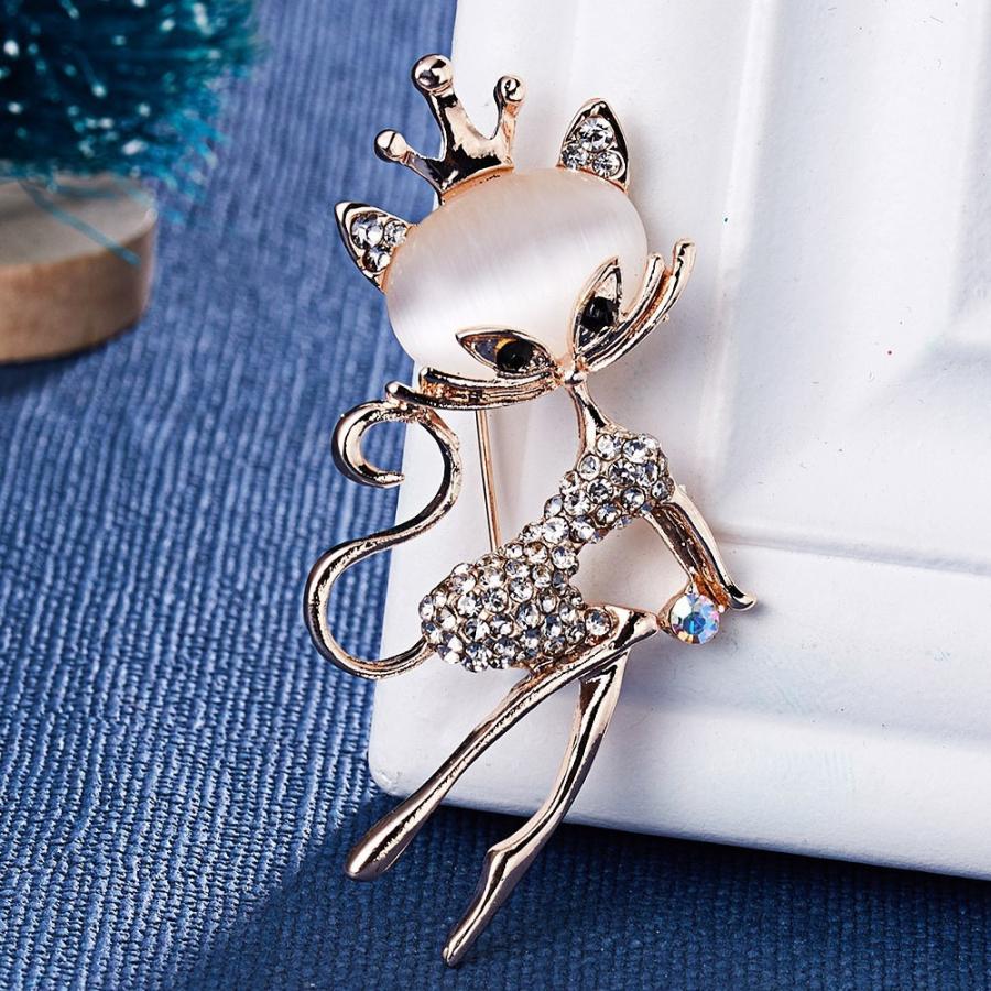 期間限定60 Off ブローチ バッヂ レディース 女性 ファッション雑貨 アクセサリー フクロウ 鳥 バード ネコ 猫 ラインストーン ゴールドカラー かわいい きれい660円 Aynaelda Com