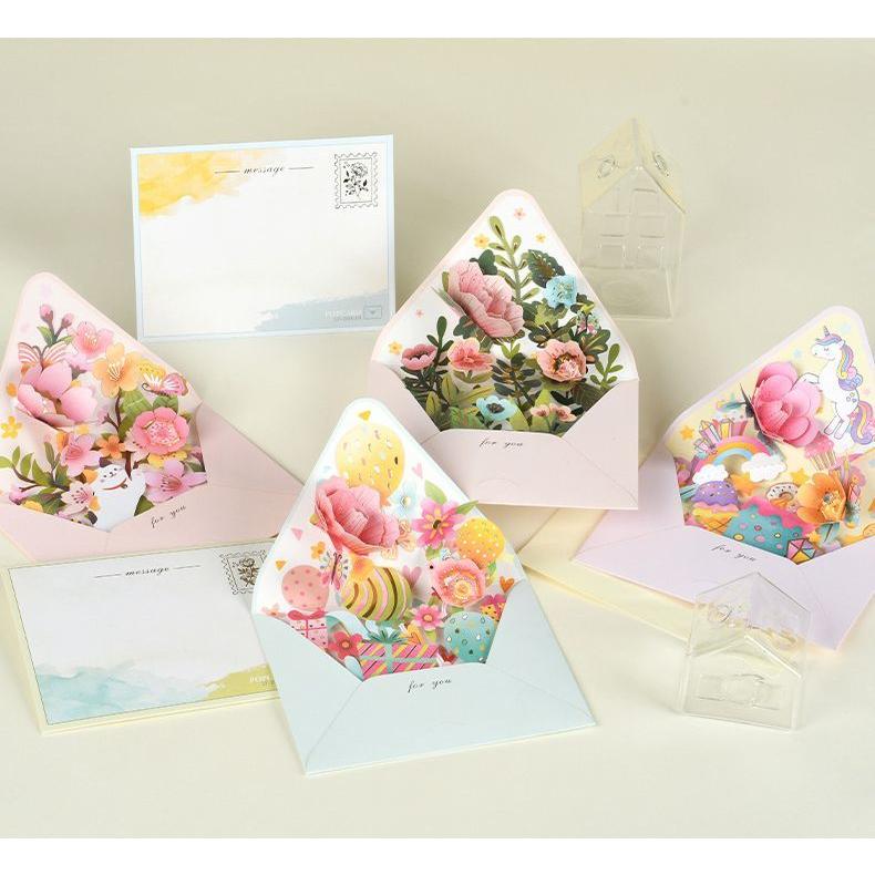 plusnao グリーティングカード メッセージカード 3D 立体