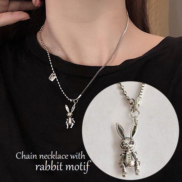 ネックレス ウサギ ペンダント アンティーク調 レトロ レディース アクセサリー ジュエリー ボールチェーン 可愛い ラビット ファッション小物 プレ プラスナオ Paypayモール店 通販 Paypayモール