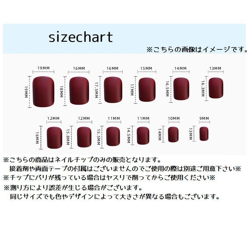 ネイルチップ 24枚セット 12サイズ つけ爪 手の爪用 ネイル ショート