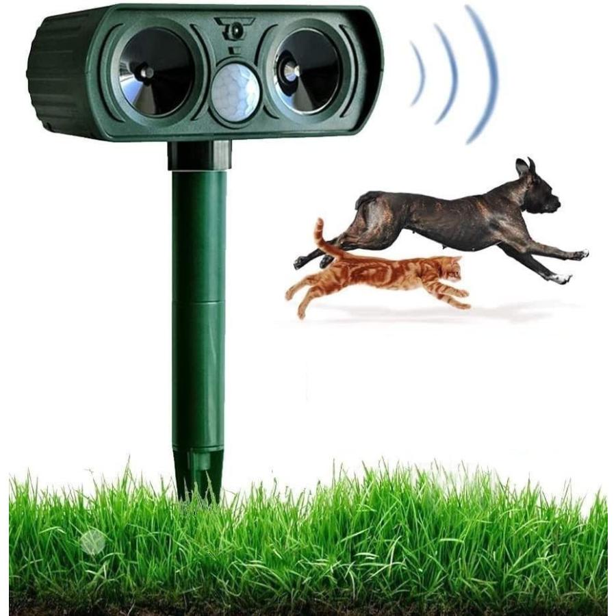猫よけ 動物撃退器 ソーラー充電式 超音波 赤外線センサー 防水 防塵