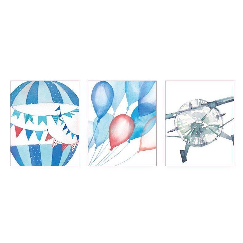 ウォールステッカー 壁紙シール 取り外し可能 水彩画風 男の子 気球 飛行機 乗り物 風船 雲 爽やか カッコイイ 英語 文字 面白い 子供部屋 寝室 Zak プラスナオyahoo 店 通販 Yahoo ショッピング