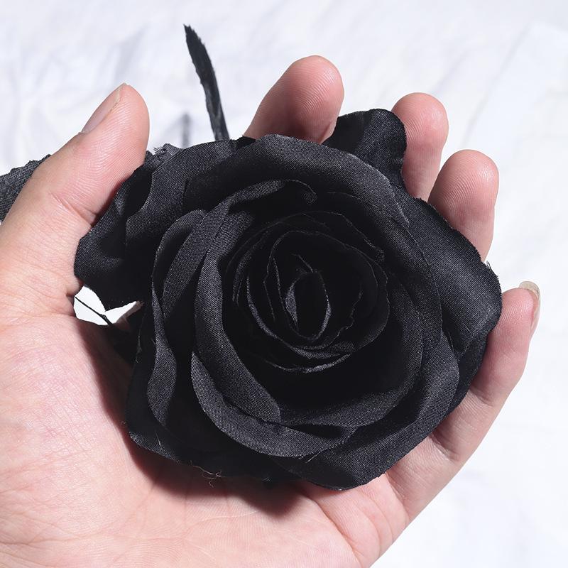 造花 アートフラワー 薔薇 バラ 花 ローズ 一輪 黒薔薇 ダーク系 ブラック インテリア 雑貨 装飾 飾り フラワーアレンジメント DIY 撮影小物｜plusnao｜08