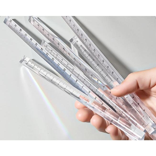定規 ものさし 直線定規 クリア 三角柱 15cm 20cm 透明 直尺 ルーラー ruler スケール 文房具 事務用品 製図 オフィス ...