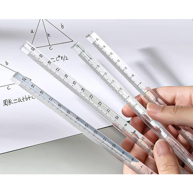 定規 ものさし 直線定規 クリア 三角柱 15cm 20cm 透明 直尺 ルーラー ruler スケール 文房具 事務用品 製図 オフィス ...