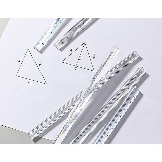定規 ものさし 直線定規 クリア 三角柱 15cm 20cm 透明 直尺 ルーラー ruler スケール 文房具 事務用品 製図 オフィス ...