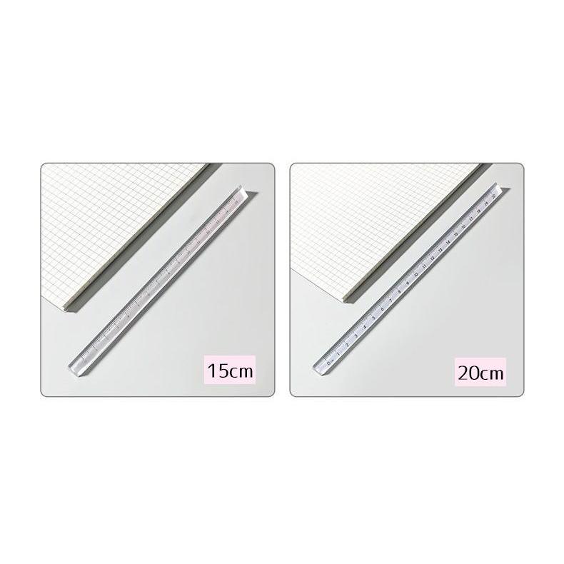 定規 ものさし 直線定規 クリア 三角柱 15cm 20cm 透明 直尺 ルーラー ruler スケール 文房具 事務用品 製図 オフィス ...
