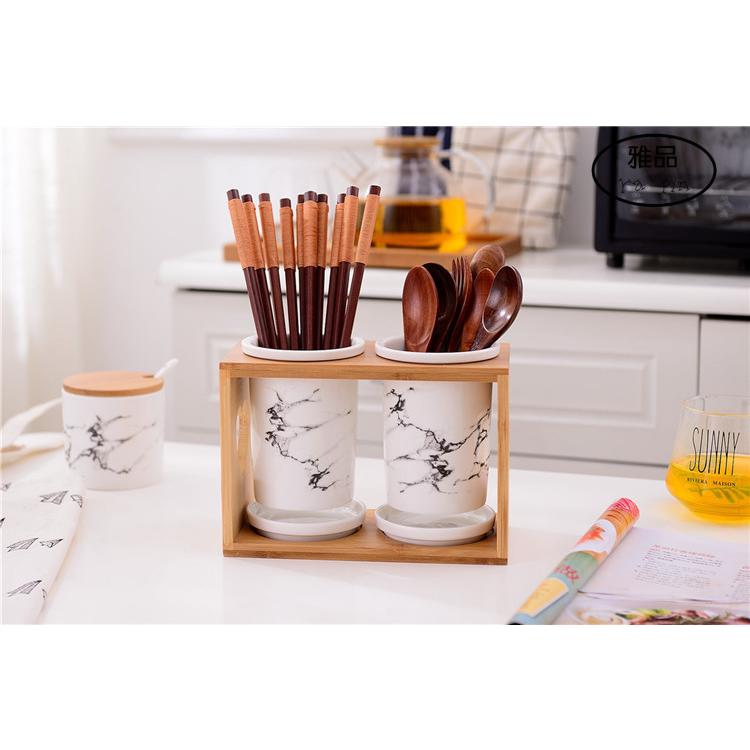 plusnao（プラスナオ） 箸立て 箸入れ カトラリースタンド 陶器製 木製