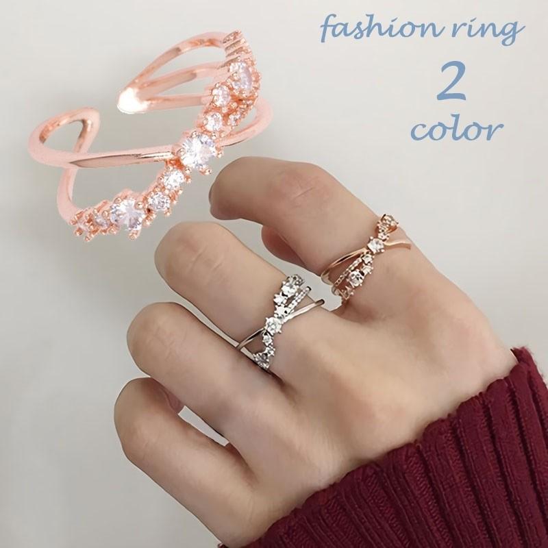 ファッションリング レディース アクセサリー 指輪 クロスデザイン 3連