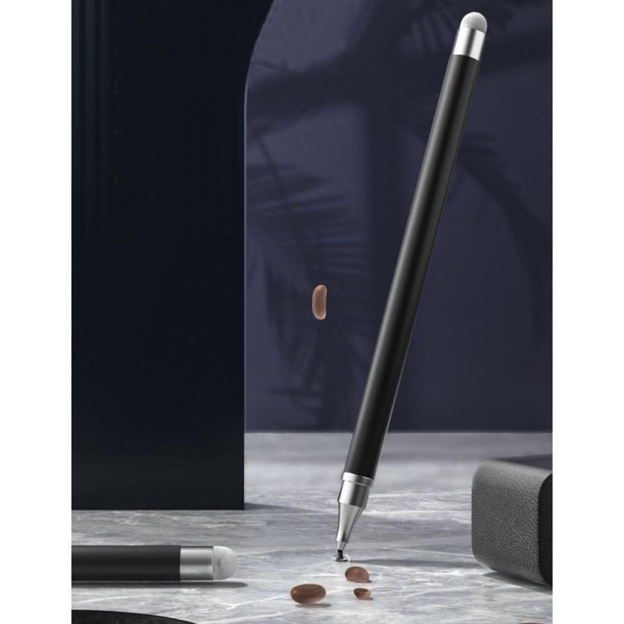 タッチペン スタイラスペン 2in1 2way ディスク 円盤型ペン先 キャップ