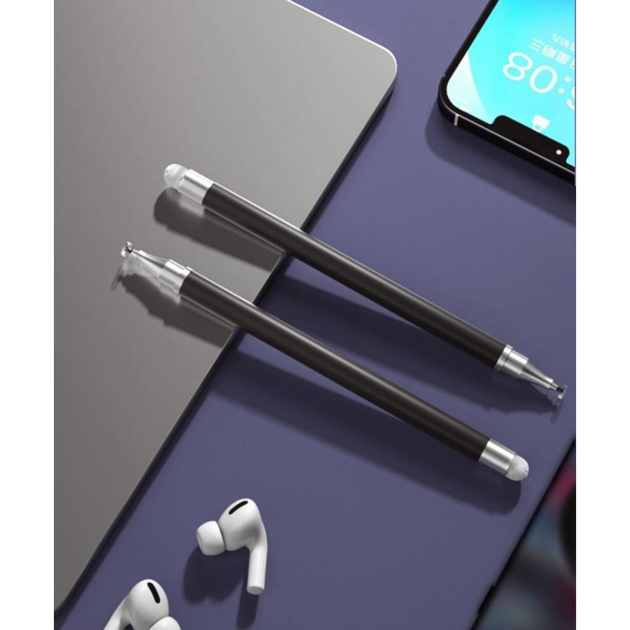 タッチペン スタイラスペン 2in1 2way ディスク 円盤型ペン先 キャップ