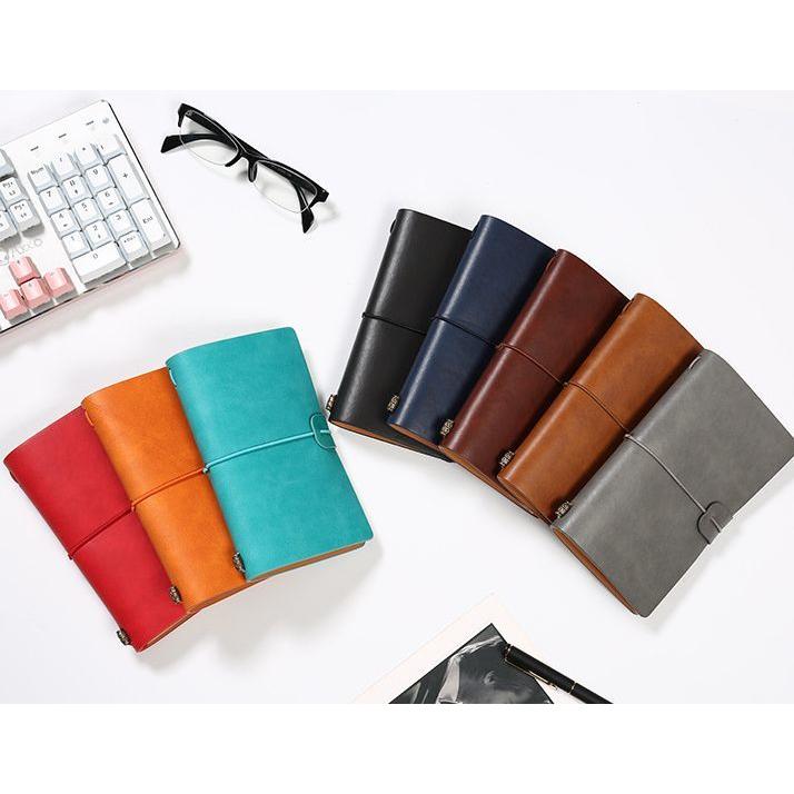 plusnao ノート A6サイズ カバー付き レザー調 フェイクレザー カード