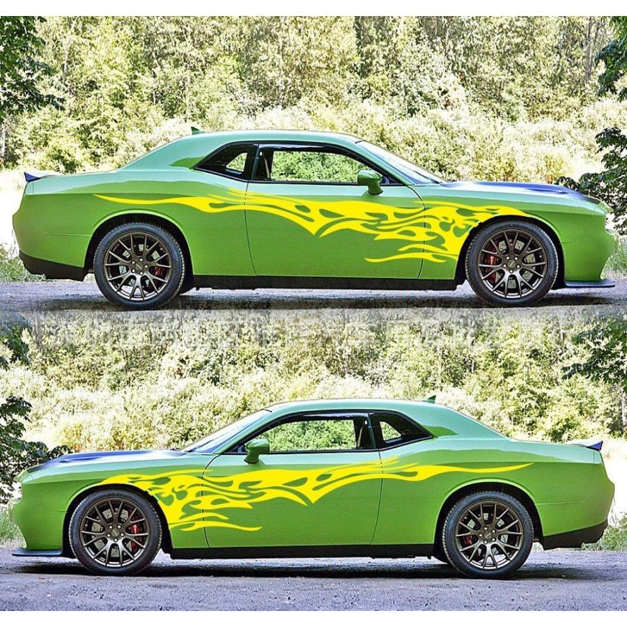 カーステッカー 車用ステッカー ボディステッカー シール ファイヤーパターン 炎 全車ステッカー カッティングステッカー 自動車用 車用品 カー用品 Zak プラスナオyahoo 店 通販 Yahoo ショッピング