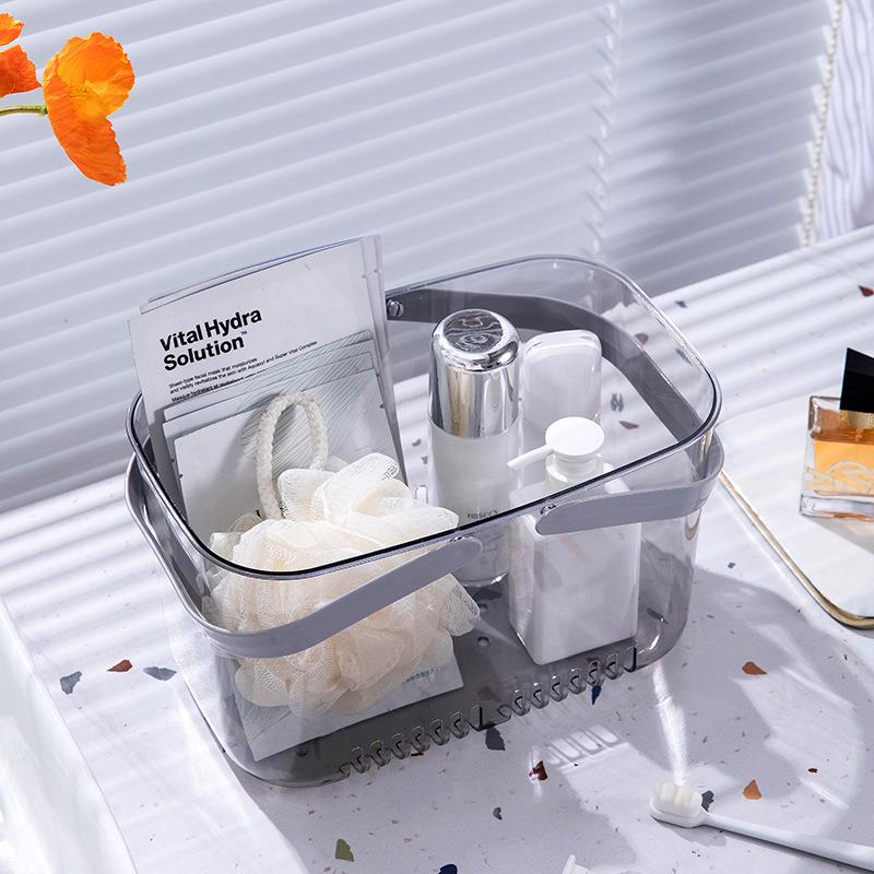 plusnao（プラスナオ） お風呂バスケット 小物入れ クリア 透明 手提げ