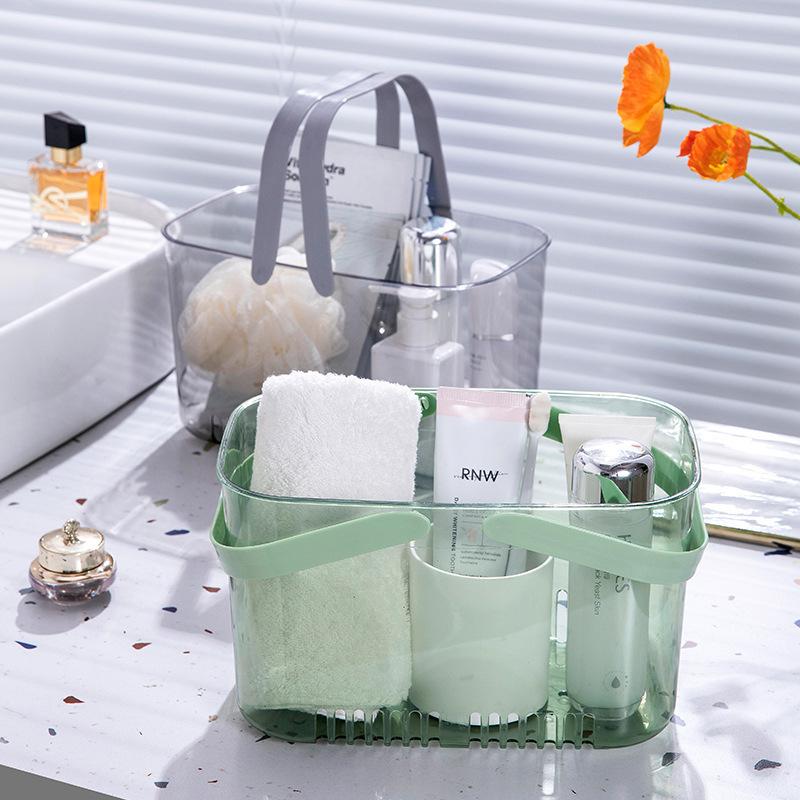 plusnao（プラスナオ） お風呂バスケット 小物入れ クリア 透明 手提げ