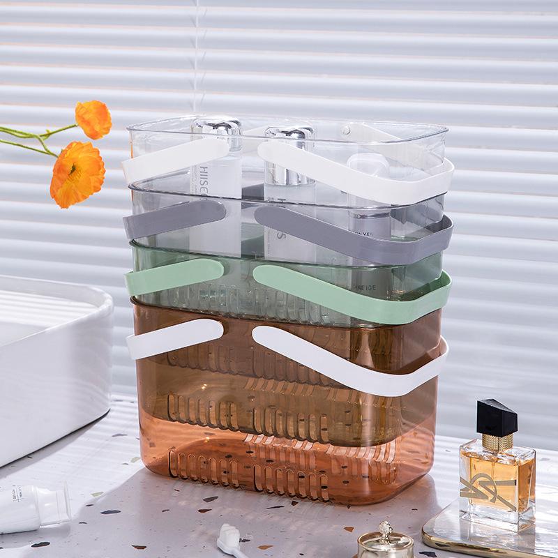 plusnao（プラスナオ） お風呂バスケット 小物入れ クリア 透明 手提げ