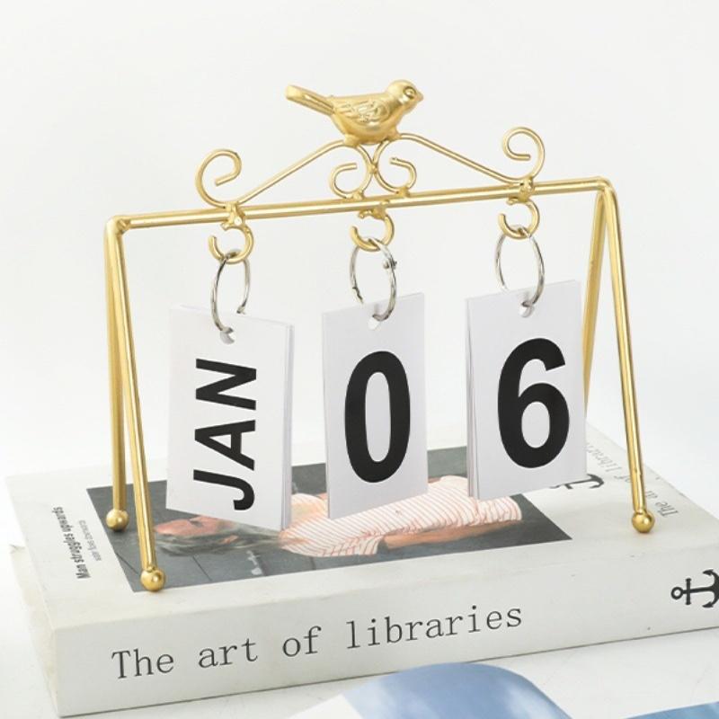 卓上カレンダー 日めくり 万年カレンダー ナチュラル 小鳥 シンプル