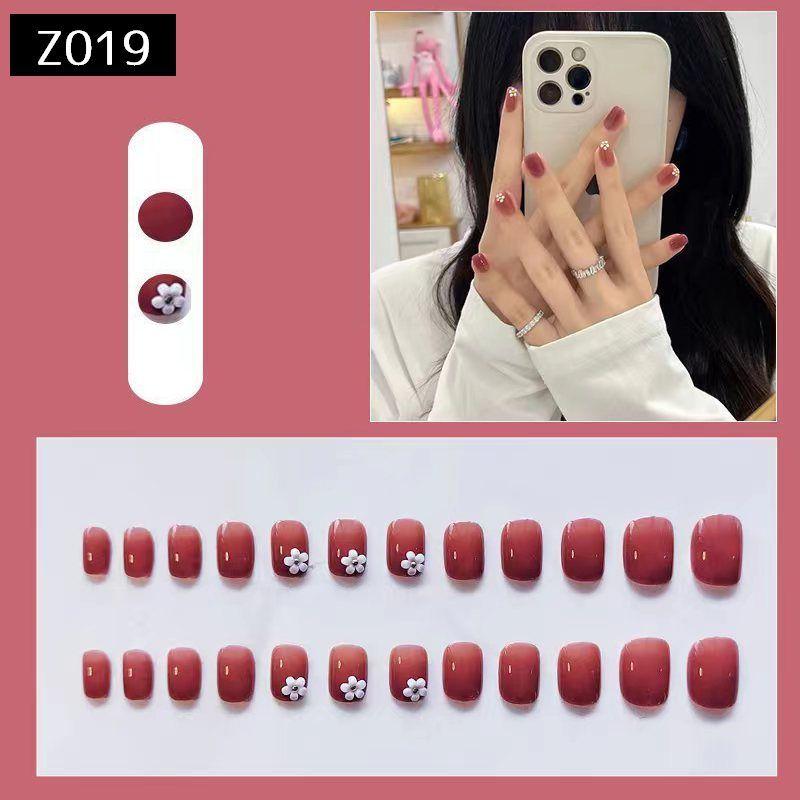 ネイルチップ つけ爪 24枚セット 12サイズ 貼るネイル ラインストーン