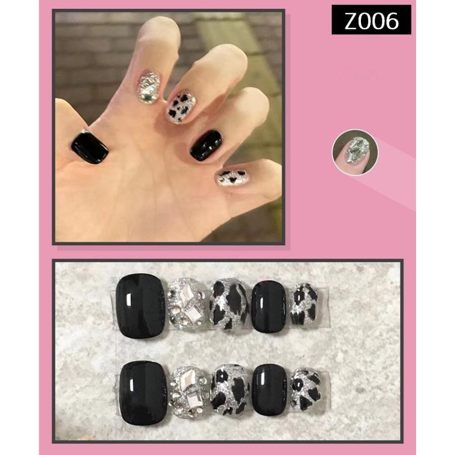 ネイルチップ つけ爪 24枚セット 12サイズ 貼るネイル ライン