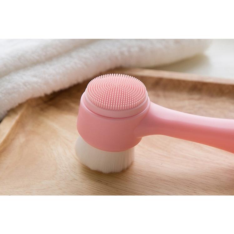 洗顔ブラシ 2way クレンジングブラシ 洗顔グッズ 毛穴ブラシ 洗顔器
