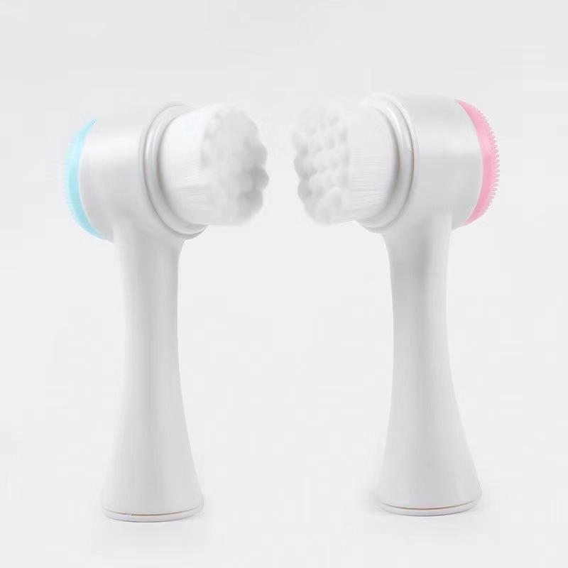 洗顔ブラシ 2way クレンジングブラシ 洗顔グッズ 毛穴ブラシ 洗顔器