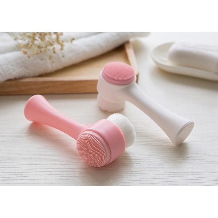 洗顔ブラシ 2way クレンジングブラシ 洗顔グッズ 毛穴ブラシ 洗顔器