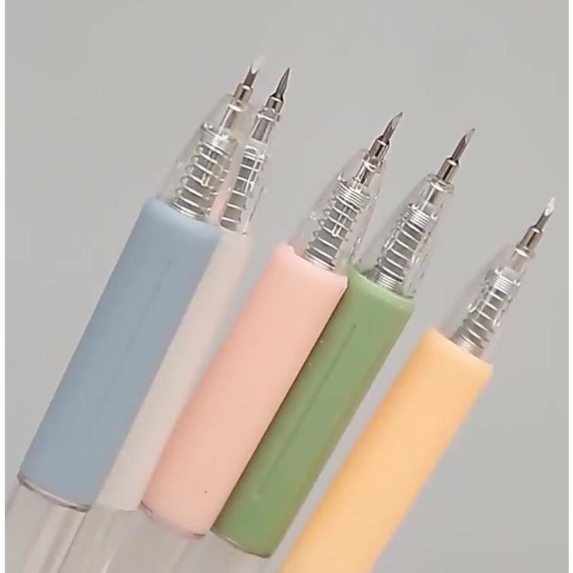 ノック式ミニカッター　買い替え用 plusnao ノック式カッター替え刃 同色4本セット ペン型 交換用