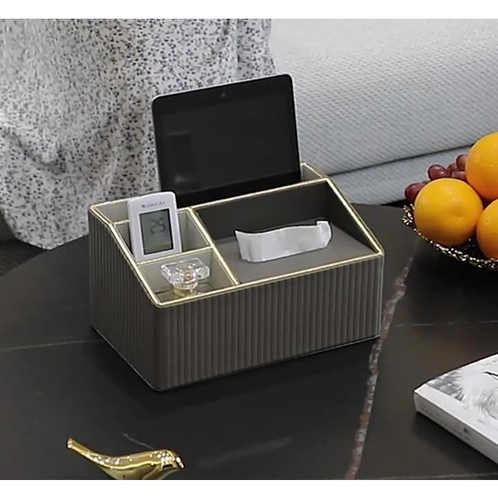卓上収納ボックス リモコンラック デスクオーガナイザー ティッシュ