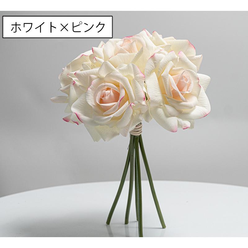 造花 ブーケ 花束 5本 1束 フェイクフラワー 薔薇 バラ ばら ローズ