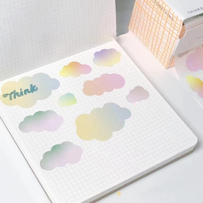 付箋 ふせん 100枚 1ロール シール 文具 文房具 雲 単色 