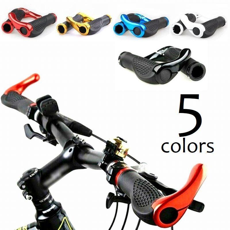 自転車 グリップ バーエンドバー 1ペア クロスバイク マウンテンバイク ハンドルグリップ カバー 滑り止め 自転車パーツ ブラック レッド