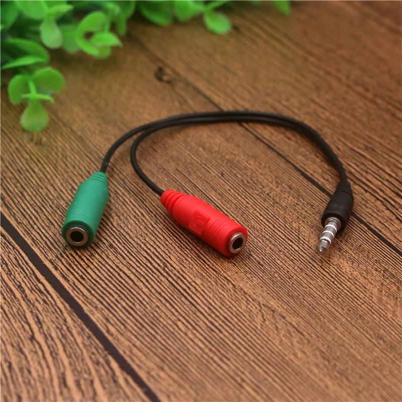 イヤホン分岐ケーブル 3.5mm マイク オーディオ 4極 ステレオミニ