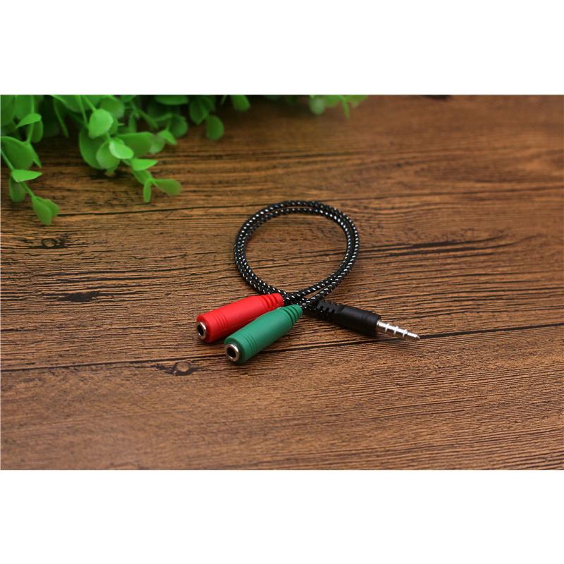 イヤホン分岐ケーブル 3.5mm マイク オーディオ 4極 ステレオミニ