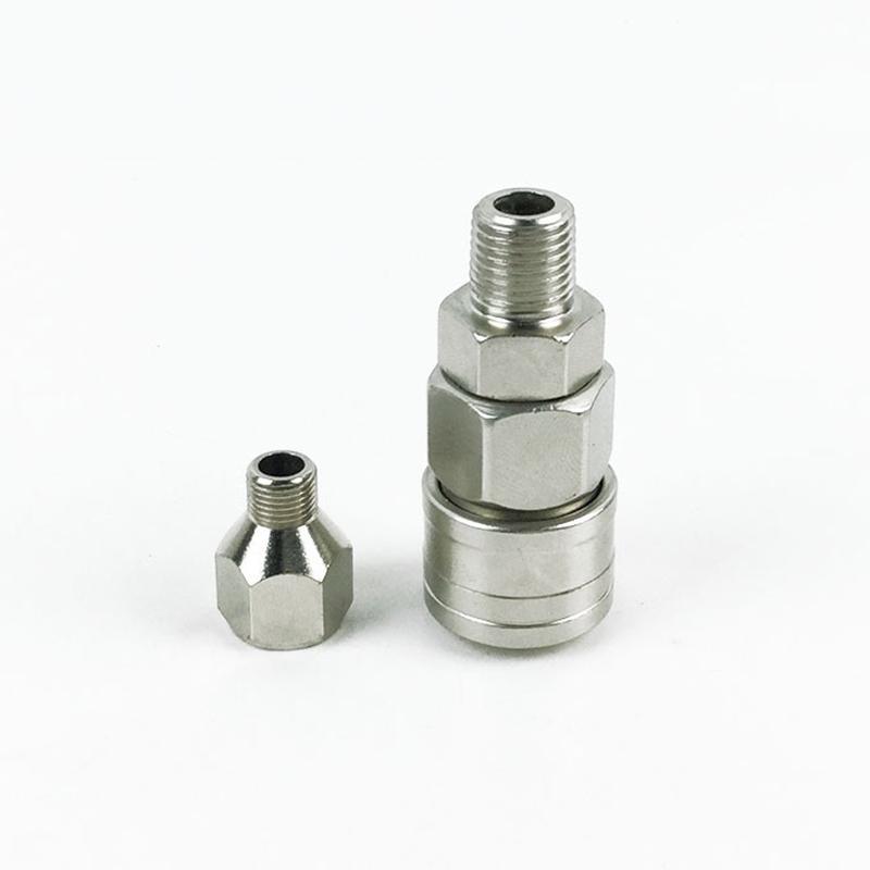 黒いホース 金属接続部 エアブラシ用接続ホース 1.8m 接続金具 カプラー部メス