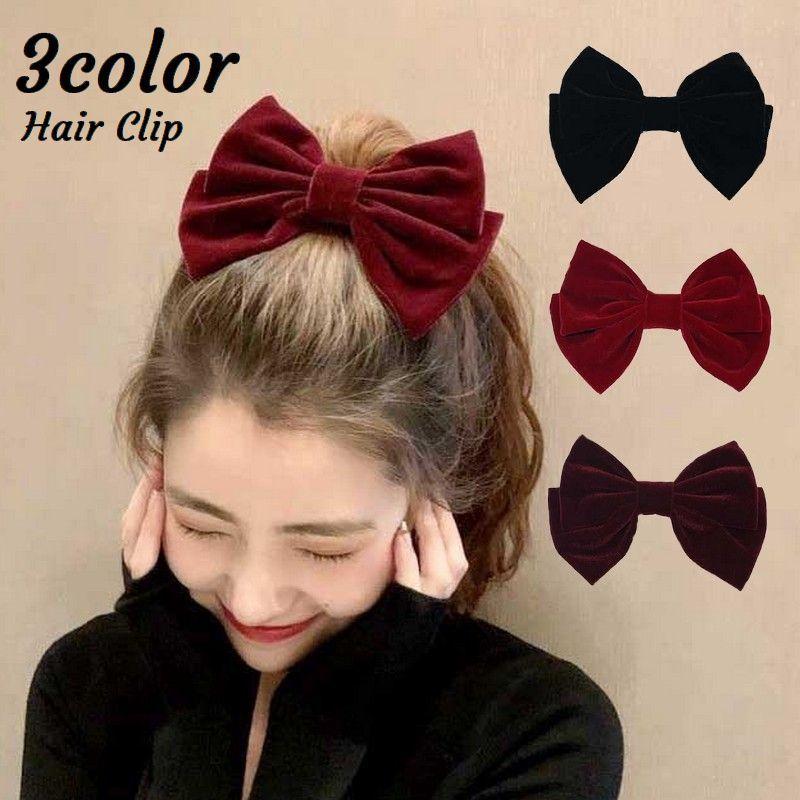 ヘアクリップ リボン ベロア調 髪留め レディース 女性用 ヘアアクセサリー ヘアピン 髪飾り ヘアアレンジ おしゃれ かわいい プレゼント Zak プラスナオyahoo 店 通販 Yahoo ショッピング