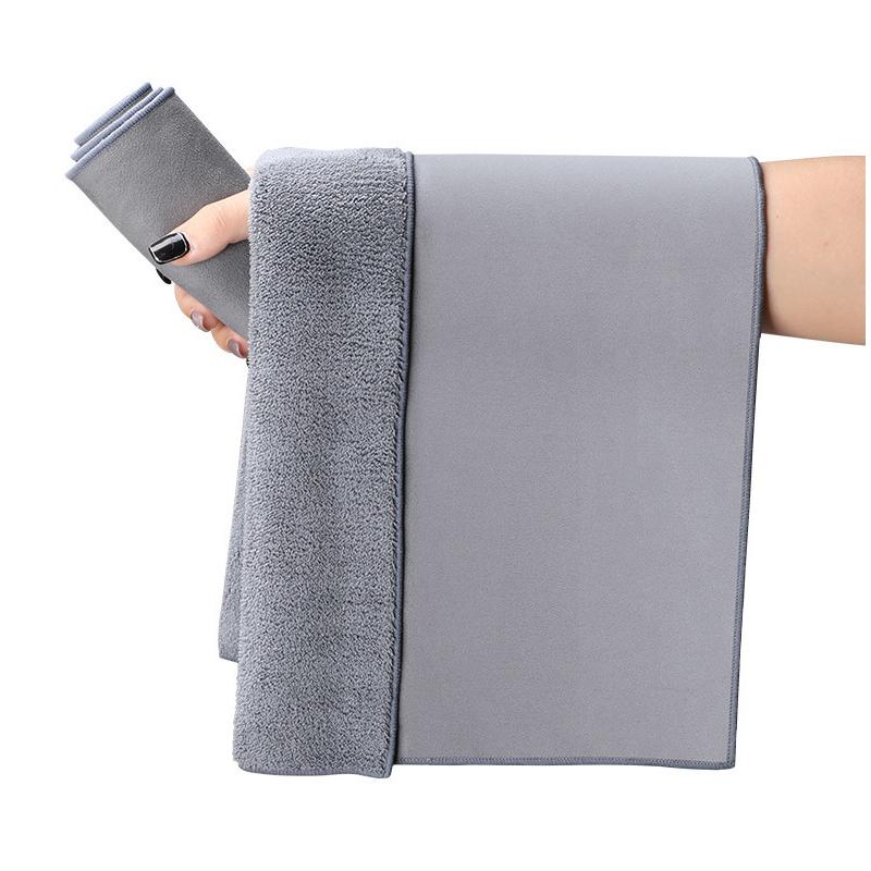 洗車用タオル カー用品 掃除用具 四角形 グレー 吸水性 拭きあげ