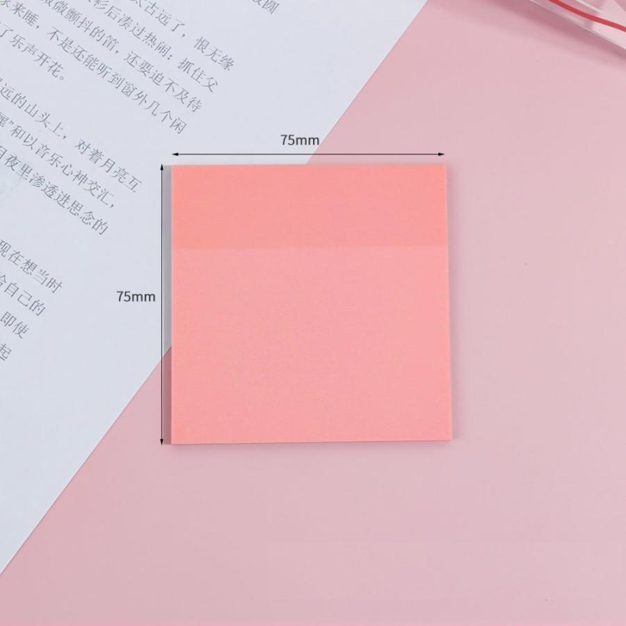 付箋 ふせん帳 半透明 メモ 75mm 50枚綴り 正方形 防水 文房具 事務