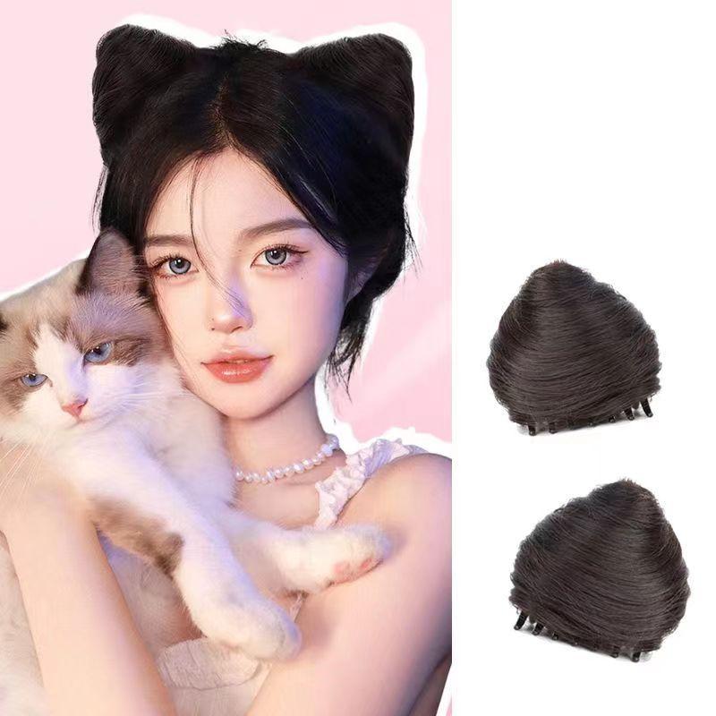 仮装用ウィッグ 部分ウィッグ 2個セット 猫耳風 ポイントウィッグ 付け