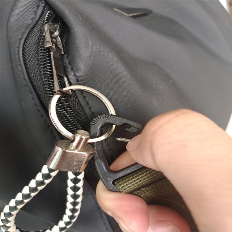 plusnao カラビナ ダブルヘッド キーホルダー 単品 ナイロン