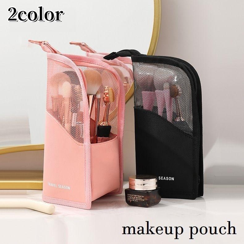 新製品情報も満載 化粧ポーチ メイクポーチ レディース 女性 婦人 メイクブラシ収納 メイクブラシポーチ 化粧筆入れ 大きめ 縦型 縦入れ ファスナー ロゴ 英字 ブラ Columbiatools Com