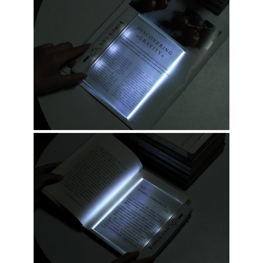 ブックライト 読書灯 本型 LED ライトパネル 電池式 夜間照明 スリム