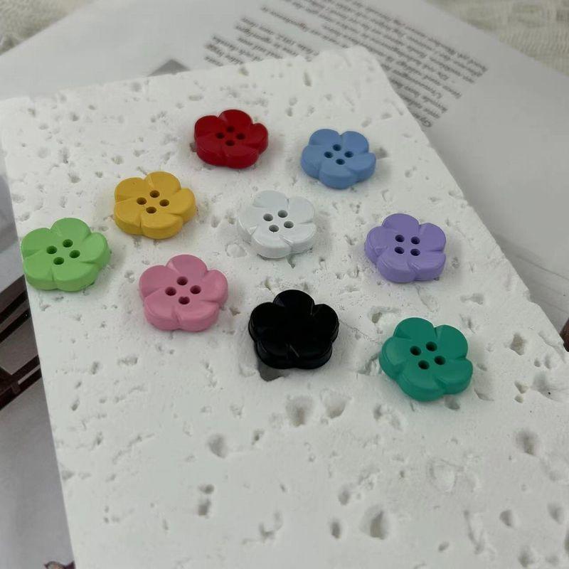 プラボタン 11mm 20個入り プラスチック 花 フラワー 4つ穴