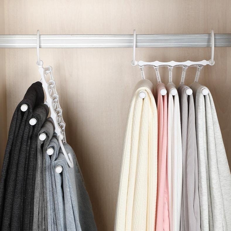 クローゼット 5段 回転可能 4本セット ズボンハンガー 衣類 ズボンハンガー ハンガー ズボン ステンレスハンガー パンツ