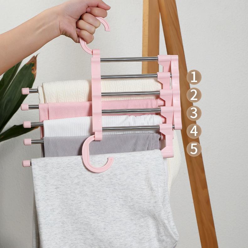 plusnao ズボンハンガー 折りたたみ 5段 省スペース
