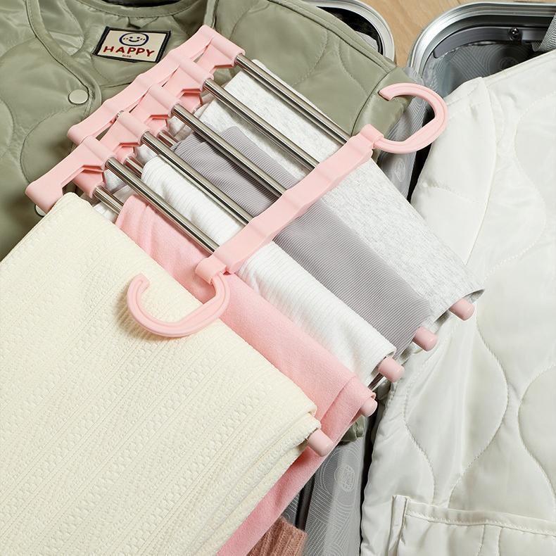 plusnao ズボンハンガー 折りたたみ 5段 省スペース