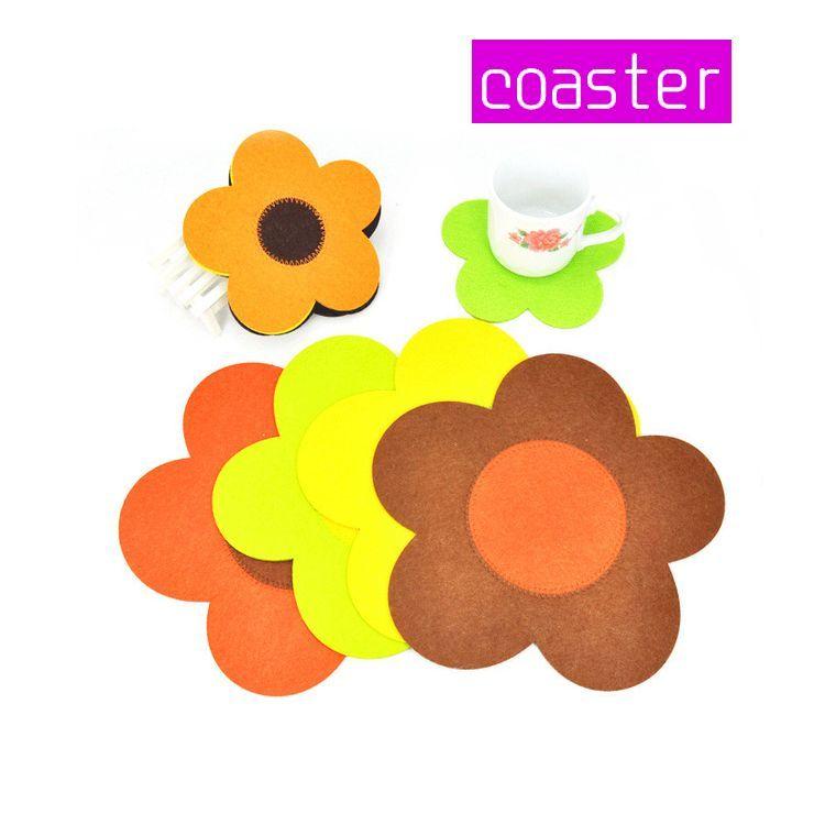 コースター フェルト 花 フラワー 大きめ 花形 かわいい キッチン雑貨 鍋敷き おもてなし フェルトマット フェルトコースター Zak プラスナオyahoo 店 通販 Yahoo ショッピング