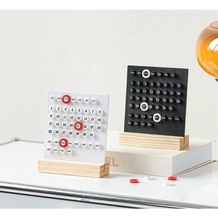 卓上カレンダー 万年カレンダー ナチュラル 木目 シンプル