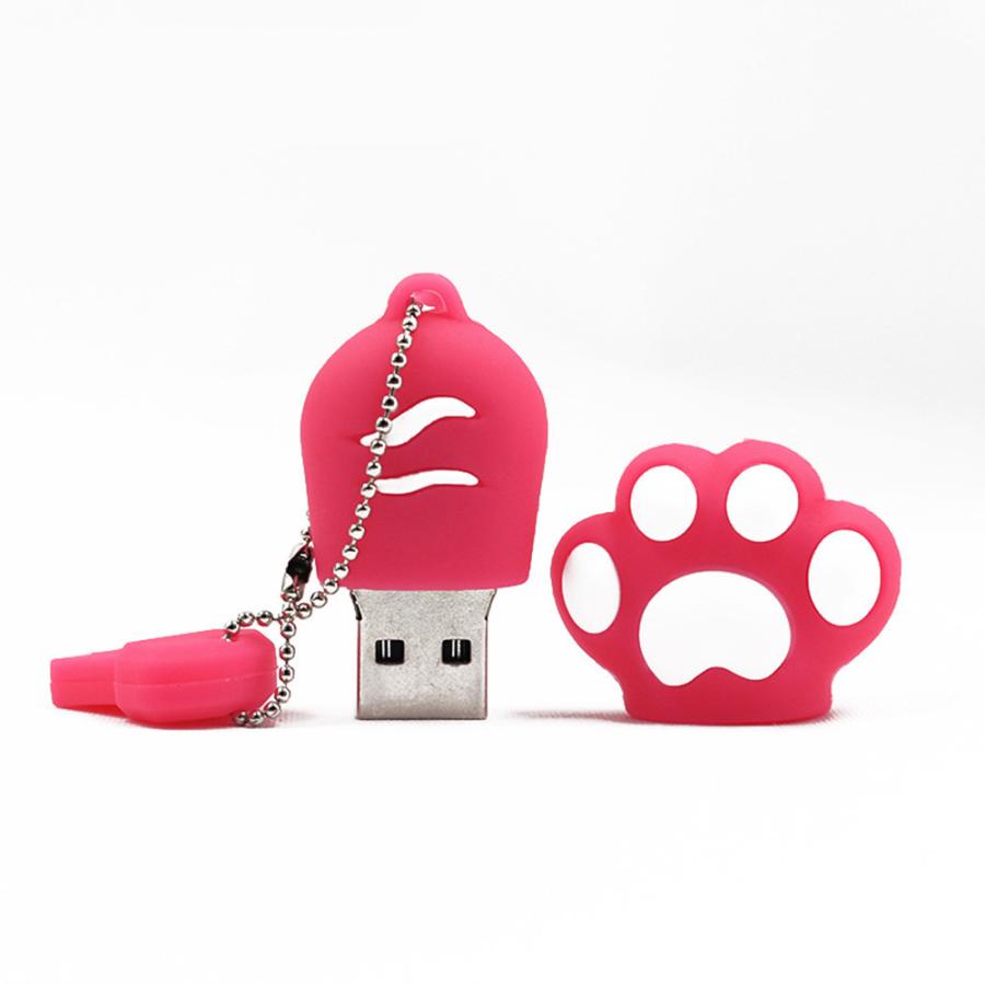 USBメモリー フラッシュメモリー 16GB 32GB USB2.0 TypeA キャップ式 防水 猫 肉球 キーチェーン付き 面白い 可愛い 写真｜plusnao｜04